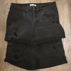 2-pack Charlotte Russe Refuge Black Jean Shorts Size 6